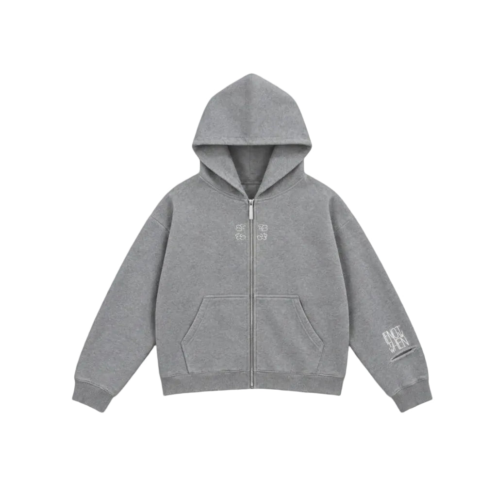 grey zip hoodie – estrella clothing streetwear